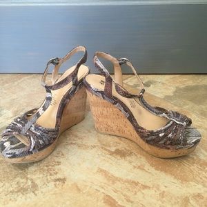 H&M Snakeskin Wedge Sandals